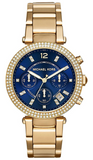 Michael Kors Parker Chronograph Blue Dial Gold Steel Strap Watch For Women - MK6262 Buy Now By Michael Kors