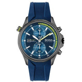 Hugo Boss Globetrotter Blue Dial Blue Silicone Strap Watch for Men - 1513821 Buy Now By Hugo Boss