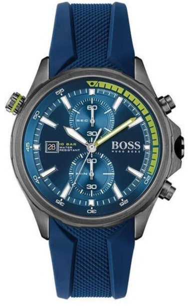 Hugo Boss Globetrotter Blue Dial Blue Silicone Strap Watch for Men - 1513821 Buy Now By Hugo Boss