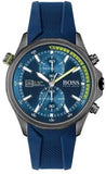Hugo Boss Globetrotter Blue Dial Blue Silicone Strap Watch for Men - 1513821 Buy Now By Hugo Boss
