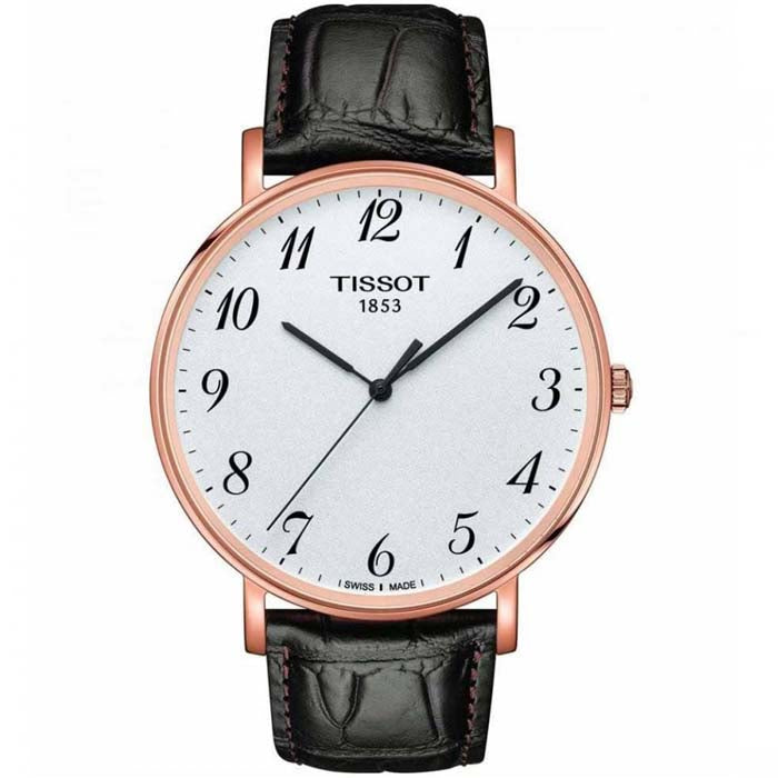 Tissot T Classic Everytime White Dial Black Leather Strap Watch For Men - T109.610.36.032.00 Buy Now By Tissot