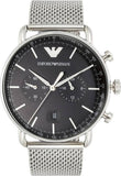 Emporio Armani Chronograph Black Dial Silver Mesh Bracelet Watch For Men - AR11104 Buy Now By Emporio Armani