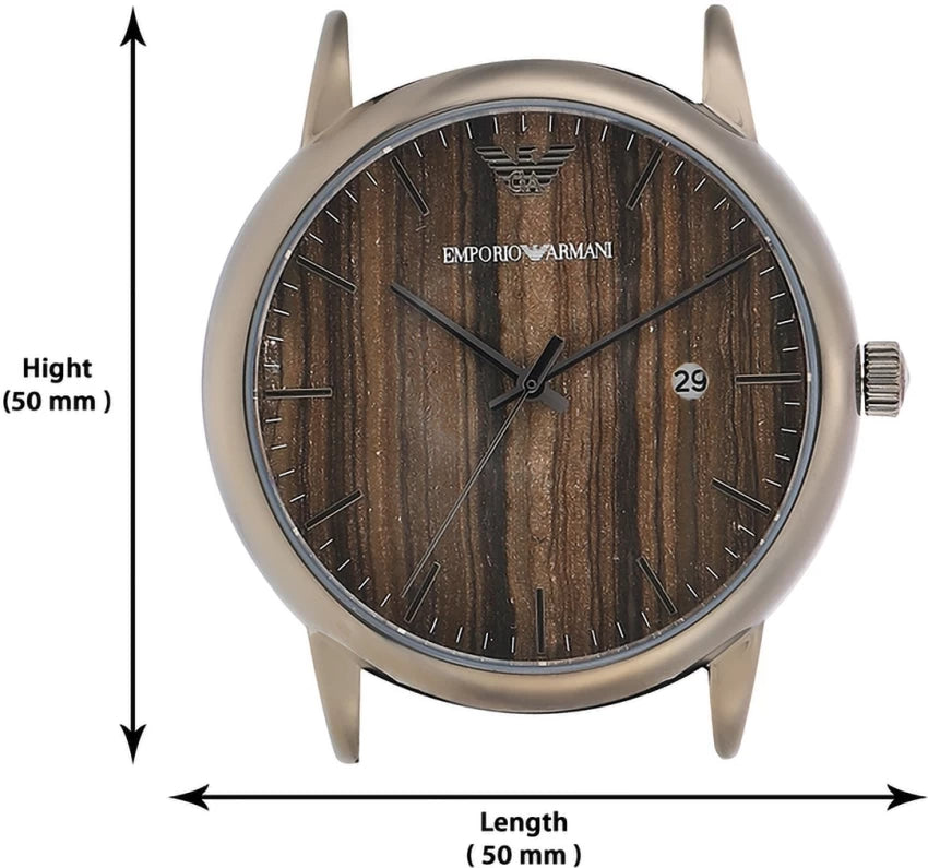 Emporio Armani Luigi Analog Brown Dial Black Leather Strap Watch For Men - AR11156 Buy Now By Emporio Armani