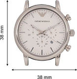 Emporio Armani Classic Quartz Chronograph White Dial Black Leather Strap Watch For Men - AR1807 Buy Now By Emporio Armani