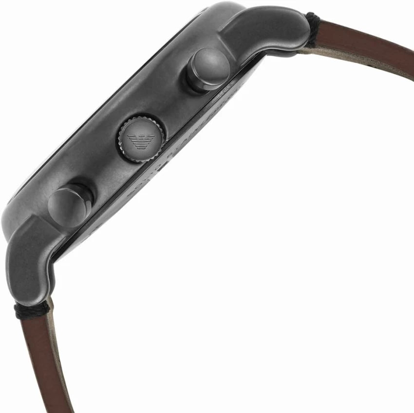 Emporio Armani Classic Chronograph Black Dial Brown Leather Strap Watch For Men - AR1919 Buy Now By Emporio Armani