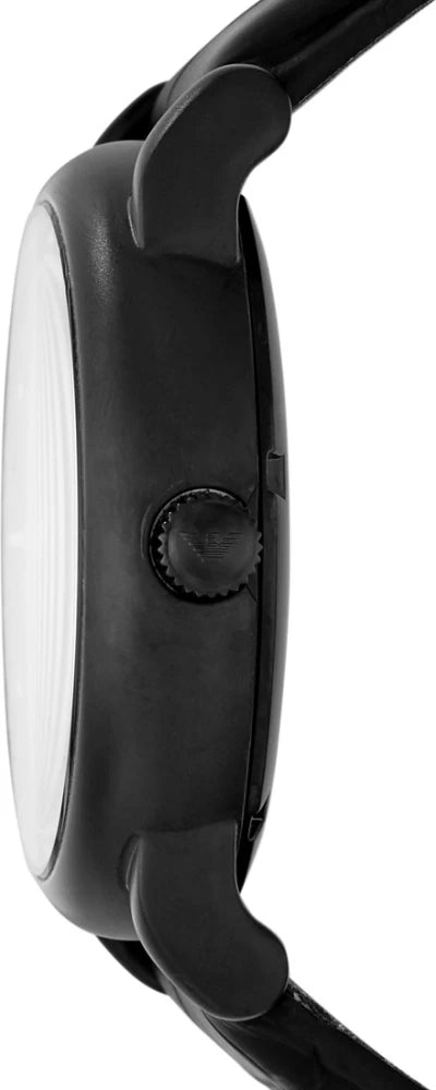 Emporio Armani Meccanico Automatic Skeleton Dial Black Leather Strap Watch For Men - AR60008 Buy Now By Emporio Armani