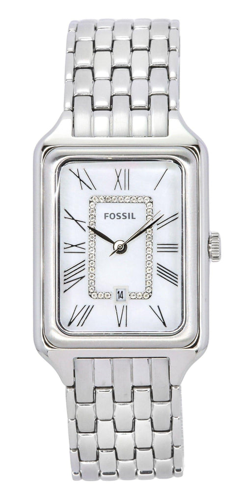 Fossil Raquel Three Hand Date Mother of Pearl Dial Silver Steel Strap Watch for Women - ES5306 Buy Now By Fossil