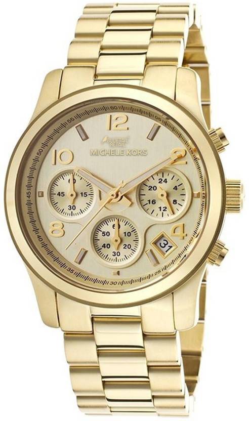 Michael Kors Runway Gold Dial Gold Stainless Steel Strap Watch for Women - MK5055 Buy Now By Michael Kors