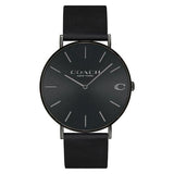 Coach Charles Black Dial Black Leather Strap Watch for Men - 14602434 Buy Now By Coach