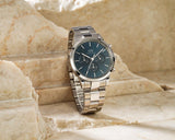 Daniel Wellington Iconic Chronograph Link Blue Dial Silver Steel Strap Watch For Men - DW00100644 Buy Now By Daniel Wellington