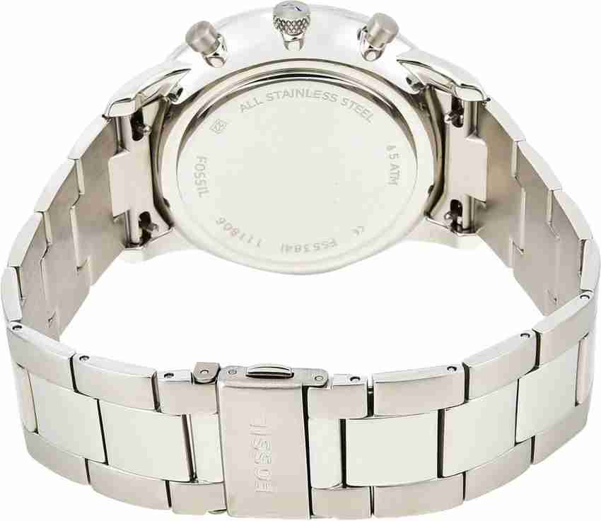 Fossil Neutra Chronograph Black Dial Silver Steel Strap Watch for Men - FS5384 Buy Now By Fossil