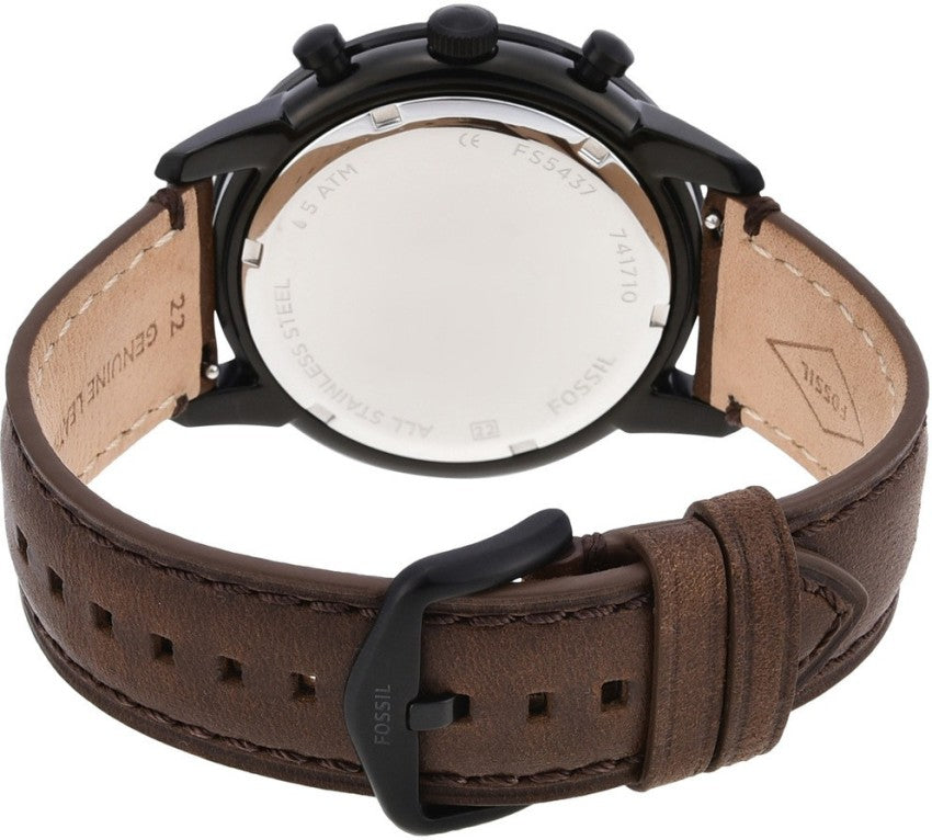Fossil Townsman Chronograph Black Dial Brown Leather Strap Watch for Men - FS5437 Buy Now By Fossil