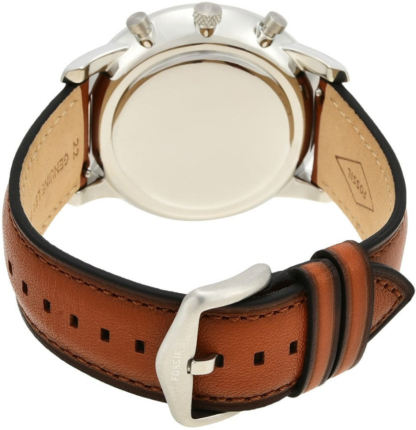 Fossil Goodwin Chronograph Blue Dial Brown Leather Strap Watch for Men - FS5414 Buy Now By Fossil