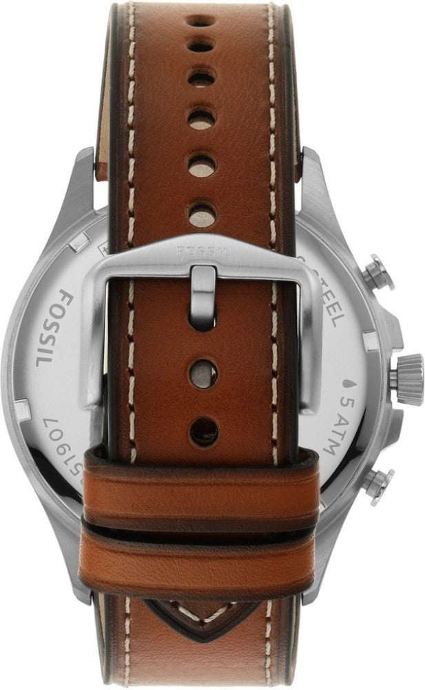 Fossil Forrester Chronograph Blue Dial Brown Leather Strap Watch for Men - S5607 Buy Now By Fossil