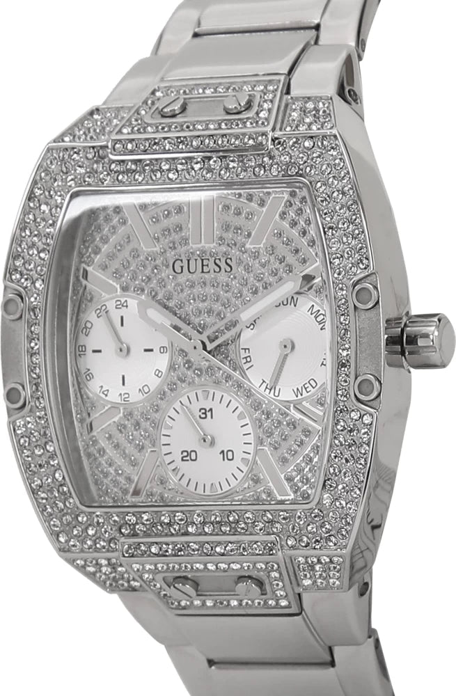 Guess Raven Diamonds Silver Dial Silver Steel Strap Watch for Women - GW0104L1 Buy Now By Guess
