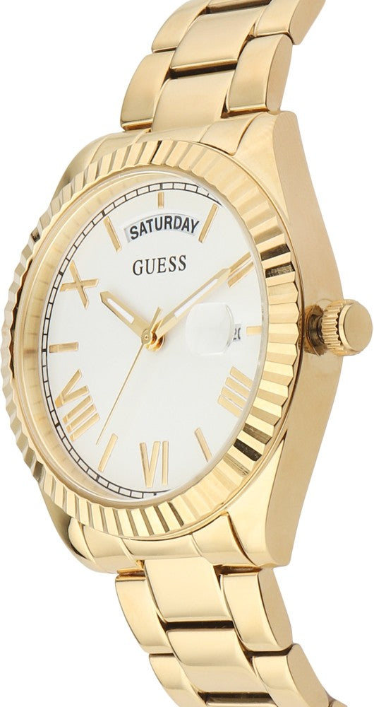 Guess Luna White Dial Gold Steel Strap Watch for Women - GW0308L2 Buy Now By Guess