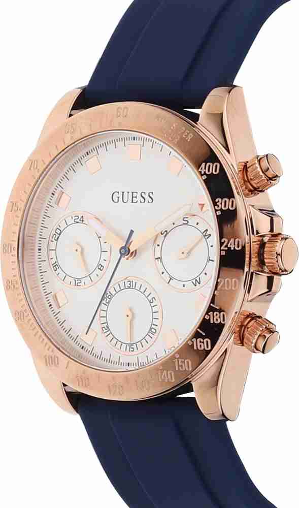 Guess Eclipse White Dial Blue Rubber Strap Watch for Women - GW0315L2 Buy Now By Guess