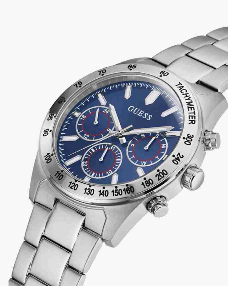 Guess Altitude Chronograph Blue Dial Silver Steel Strap Watch for Men - GW0329G1 Buy Now By Guess