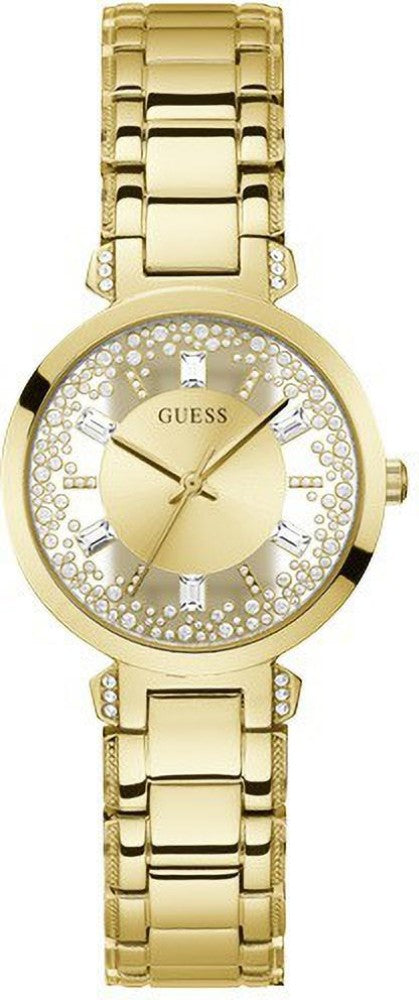 Guess Crystal Clear Analog Gold Dial Gold Steel Strap Watch for Women - GW0470L2 Buy Now By Guess