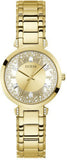 Guess Crystal Clear Analog Gold Dial Gold Steel Strap Watch for Women - GW0470L2 Buy Now By Guess