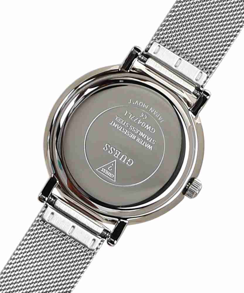 Guess Iconic Diamonds Silver Dial Silver Mesh Bracelet Watch For Women - GW0477L1 Buy Now By Guess