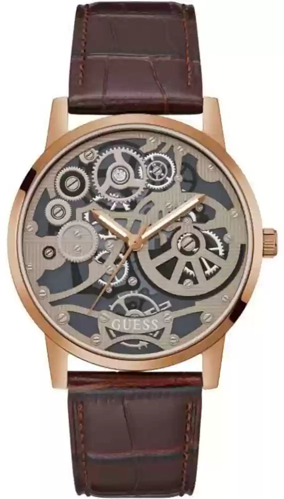Guess Gadget Brown Dial Brown Leather Strap Watch for Men - GW0570G2 Buy Now By Guess