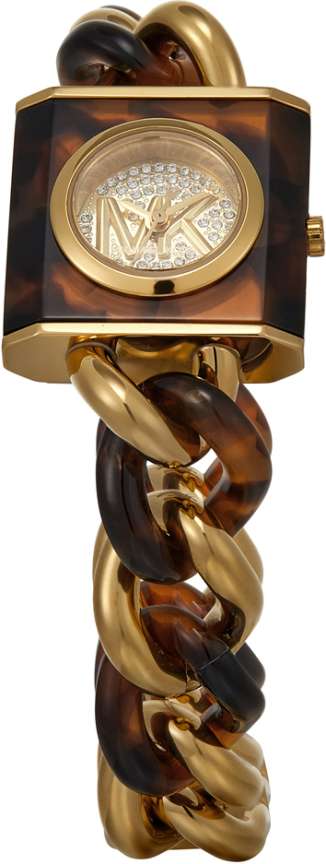 Michael Kors Chain Lock Analog Silver Dial Two Tone Steel Strap Watch for Women - MK4808 Buy Now By Michael Kors