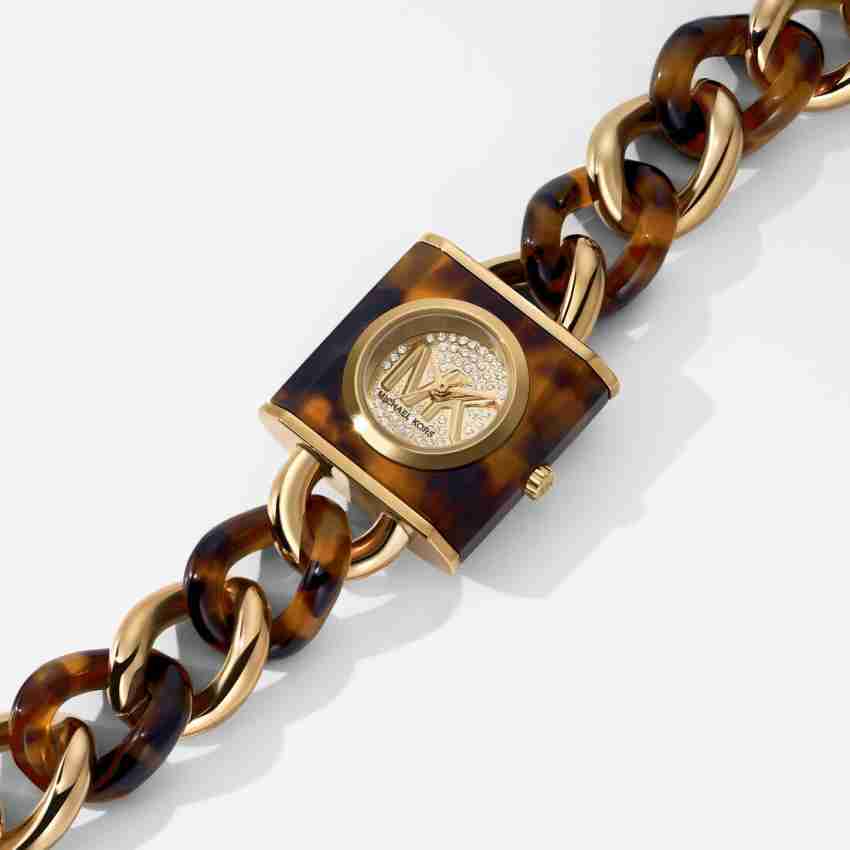 Michael Kors Chain Lock Analog Silver Dial Two Tone Steel Strap Watch for Women - MK4808 Buy Now By Michael Kors