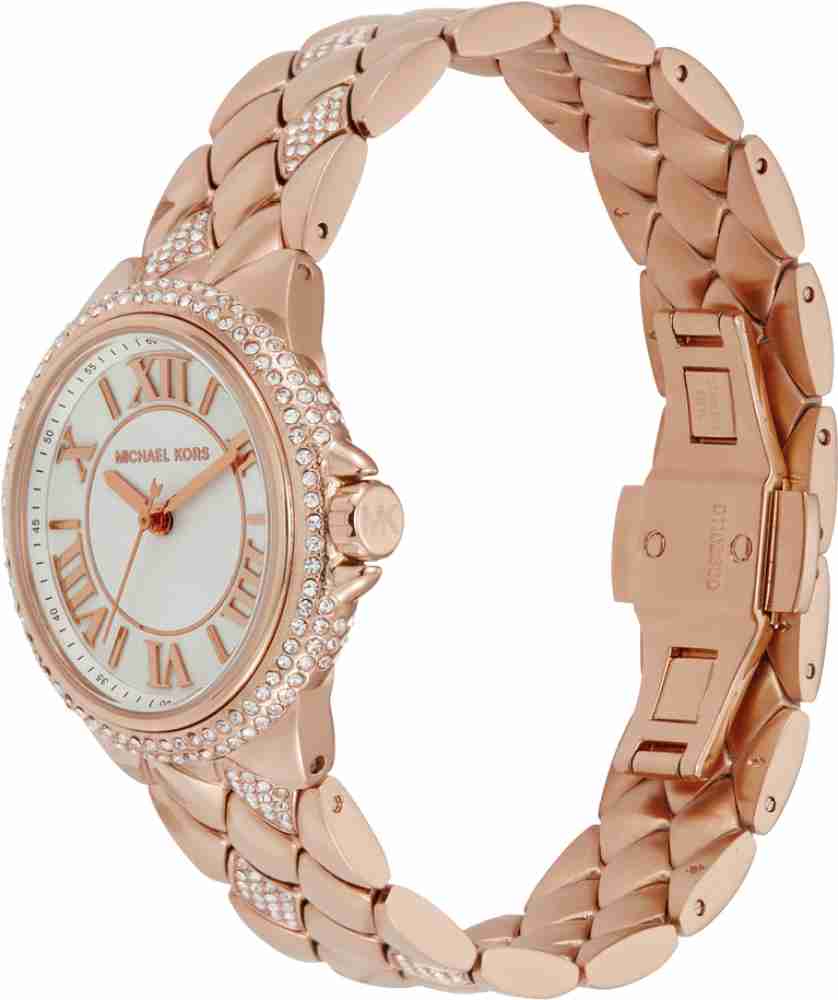Michael Kors Camille Analog Silver Dial Rose Gold Steel Strap Watch for Women - MK4810 Buy Now By Michael Kors