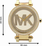 Michael Kors Parker Diamonds Gold Dial Gold Steel Strap Watch for Women - MK5784 Buy Now By Michael Kors
