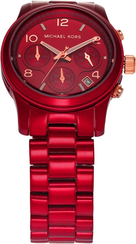 Michael Kors Runway Analog Chronograph Red Dial Red Steel Strap Watch for Women - MK7436 Buy Now By Michael Kors
