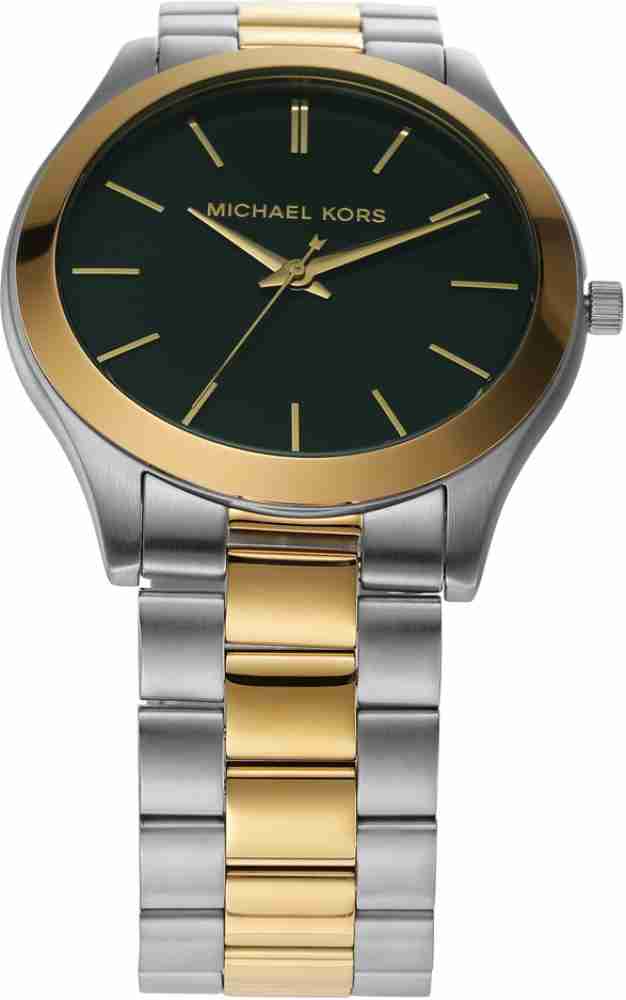 Michael Kors Slim Runway Quartz Green Dial Two Tone Steel Strap Watch for Women - MK9149 Buy Now By Michael Kors