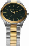Michael Kors Slim Runway Quartz Green Dial Two Tone Steel Strap Watch for Women - MK9149 Buy Now By Michael Kors