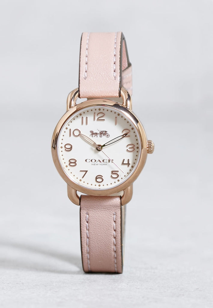 Coach Delancey Cream Dial Blush Pink Leather Strap Watch for Women - 14502750 Buy Now By Coach