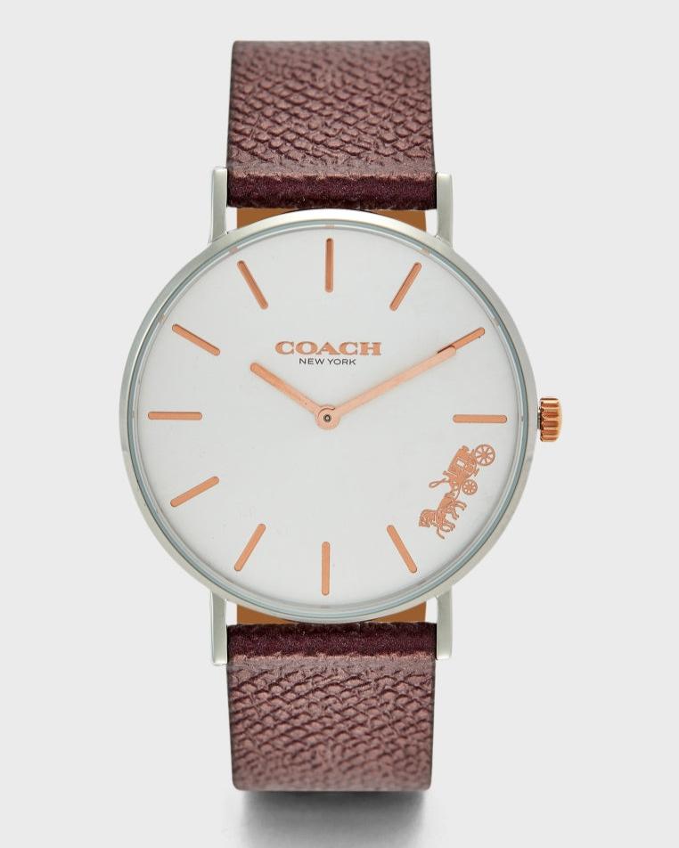 Coach Perry White Dial Brown Leather Strap Watch for Women - 14503154 Buy Now By Coach