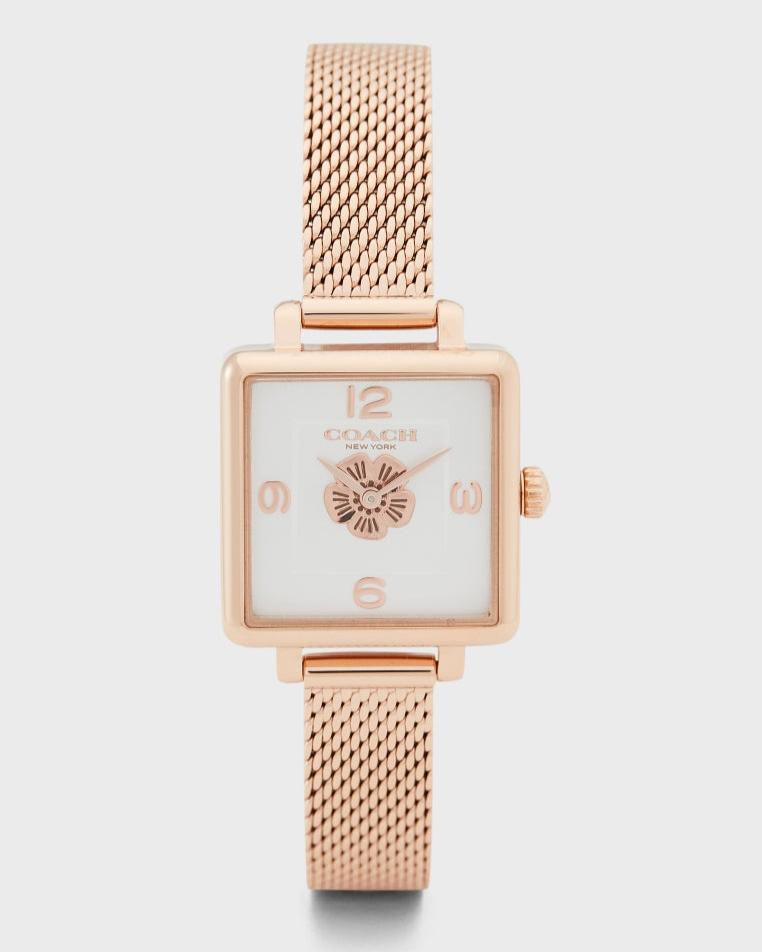 Coach Cass White Dial Rose Gold Mesh Bracelet Watch for Women - 14503698 Buy Now By Coach