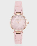 Coach Hayley Mother of Pearl Pink Dial Pink Leather Strap Watch for Women - 14503537 Buy Now By Coach