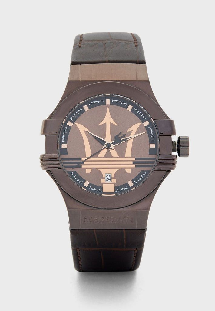 Maserati Potenza Brown Dial Brown Leather Strap Watch For Men - R8851108011 Buy Now By Maserati
