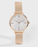 Fossil Jacqueline Mother of Pearl White Dial Gold Mesh Strap Watch for Women - ES4352 Buy Now By Fossil