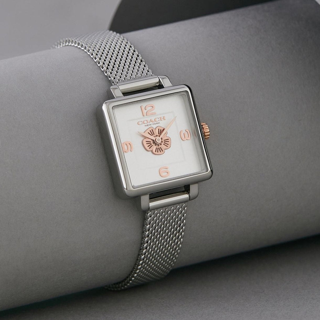 Coach Cass White Dial Silver Mesh Bracelet Watch for Women - 14503697 Buy Now By Coach