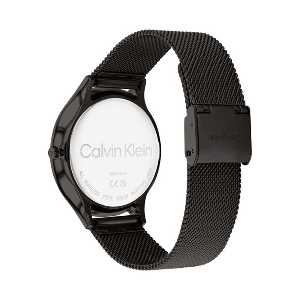 Calvin Klein Minimal Black Dial Black Mesh Bracelet Watch for Men - K3M224B1 Buy Now By Calvin Klein