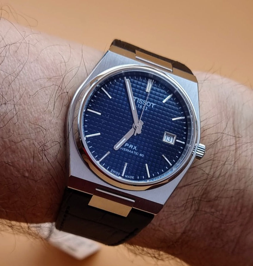 Tissot PRX Powermatic 80 Blue Dial Blue Leather Strap Watch for Men - T137.407.16.041.00 Buy Now By Tissot