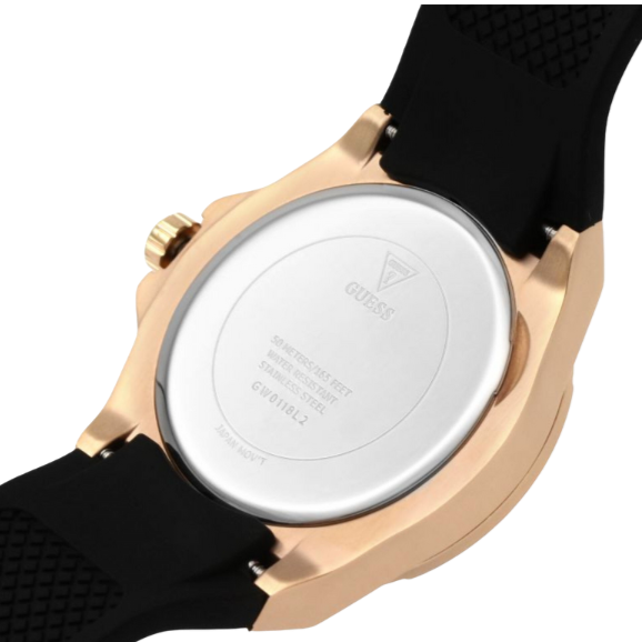 Guess Venus Diamonds Black Dial Black Rubber Strap Watch for Women - GW0118L2 Buy Now By Guess