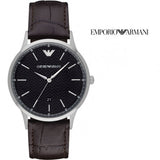Emporio Armani Renato Quartz Black Dial Brown Leather Strap Watch For Men - AR11187 Buy Now By Emporio Armani