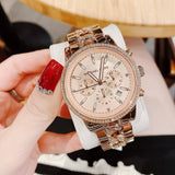 Michael Kors Ritz Chronograph Rose Gold Dial Rose Gold Steel Strap Watch For Women - MK7223 Buy Now By Michael Kors