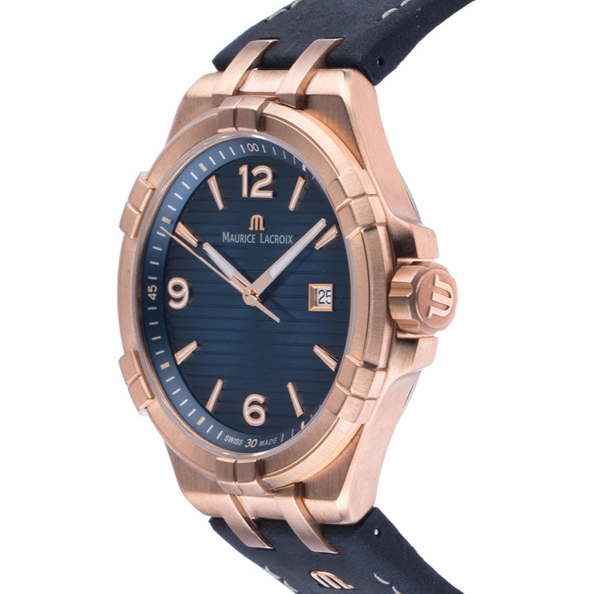 Maurice Lacroix Aikon Limited Edition Blue Dial Blue Leather Strap Watch For Men - AI6008-BRZ01-420-1 Buy Now By Maurice Lacroix