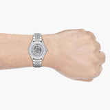 Emporio Armani Meccanico Skeleton Silver Dial Silver Steel Strap Watch For Men - AR1945 Buy Now By Emporio Armani