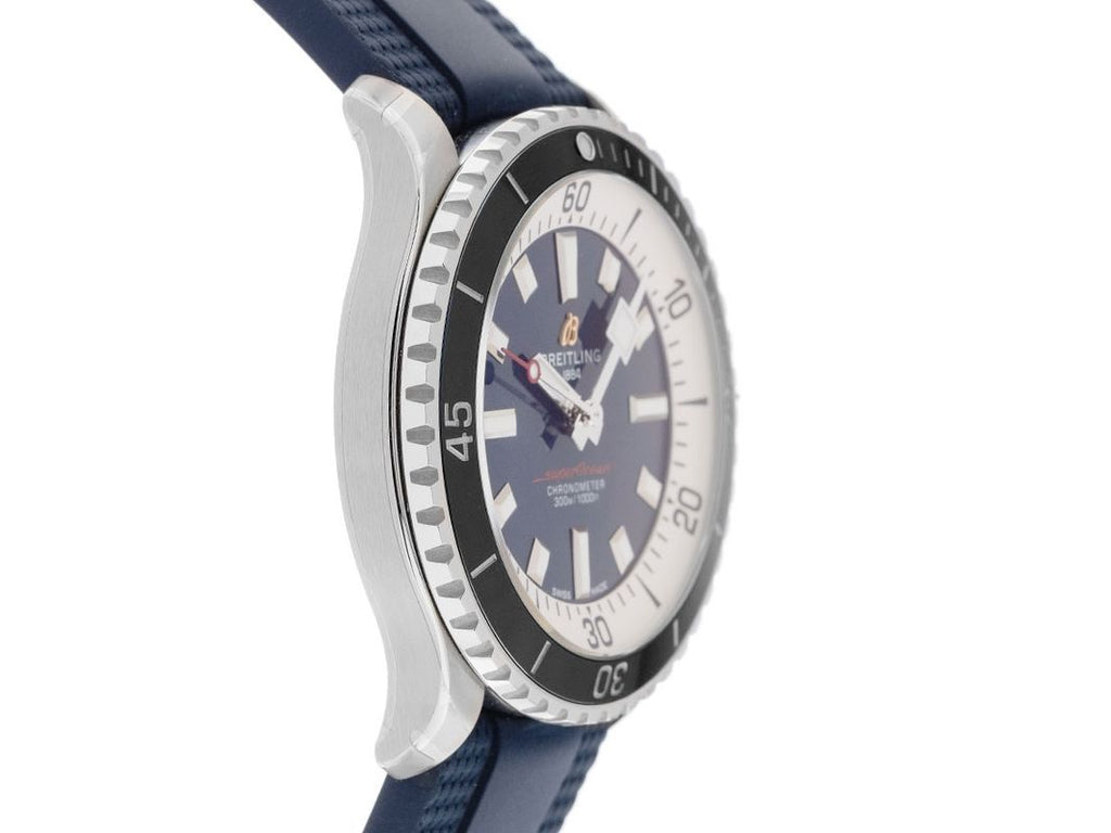 Breitling Superocean Automatic 44 Blue Dial Blue Rubber Strap Watch for Men - A17376211C1S1 Buy Now By Breitling