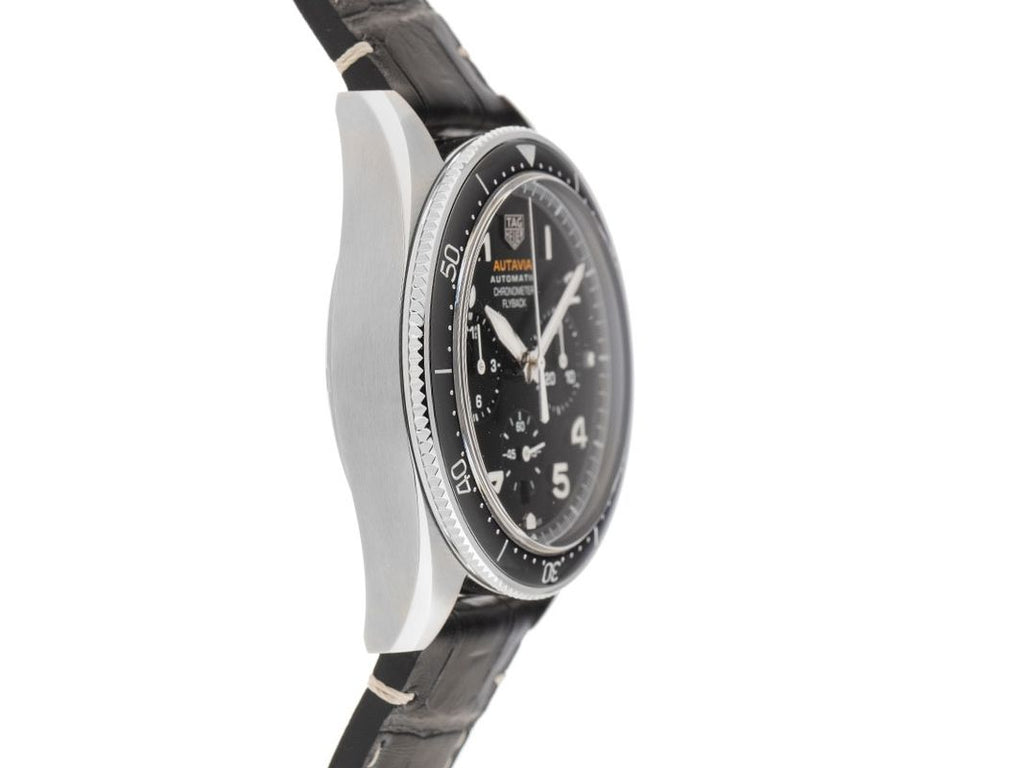 Tag Heuer Autavia Chronometer Flyback Automatic Chronograph Black Dial Black Leather Strap Watch for Men - CBE511A.FC8279 Buy Now By Tag Heuer