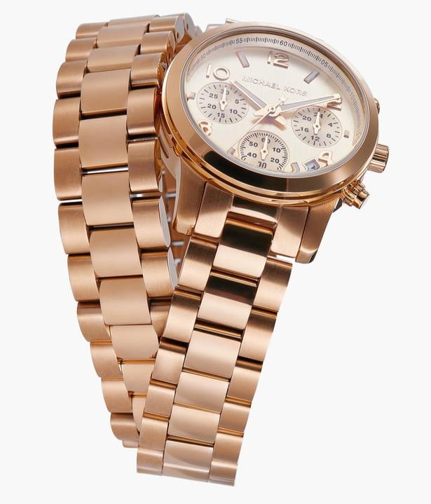 Michael Kors Runway Chronograph Analog Rose Gold Dial Rose Gold Steel Strap Watch for Women - MK7453 Buy Now By Michael Kors